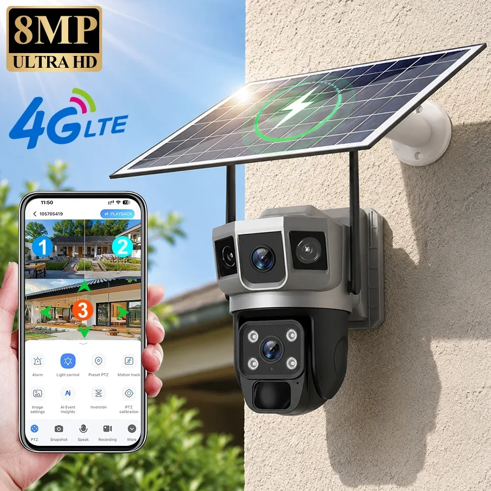 Home Security And Cctv - V380 4K 3 Ekranlı 4G Kamera
