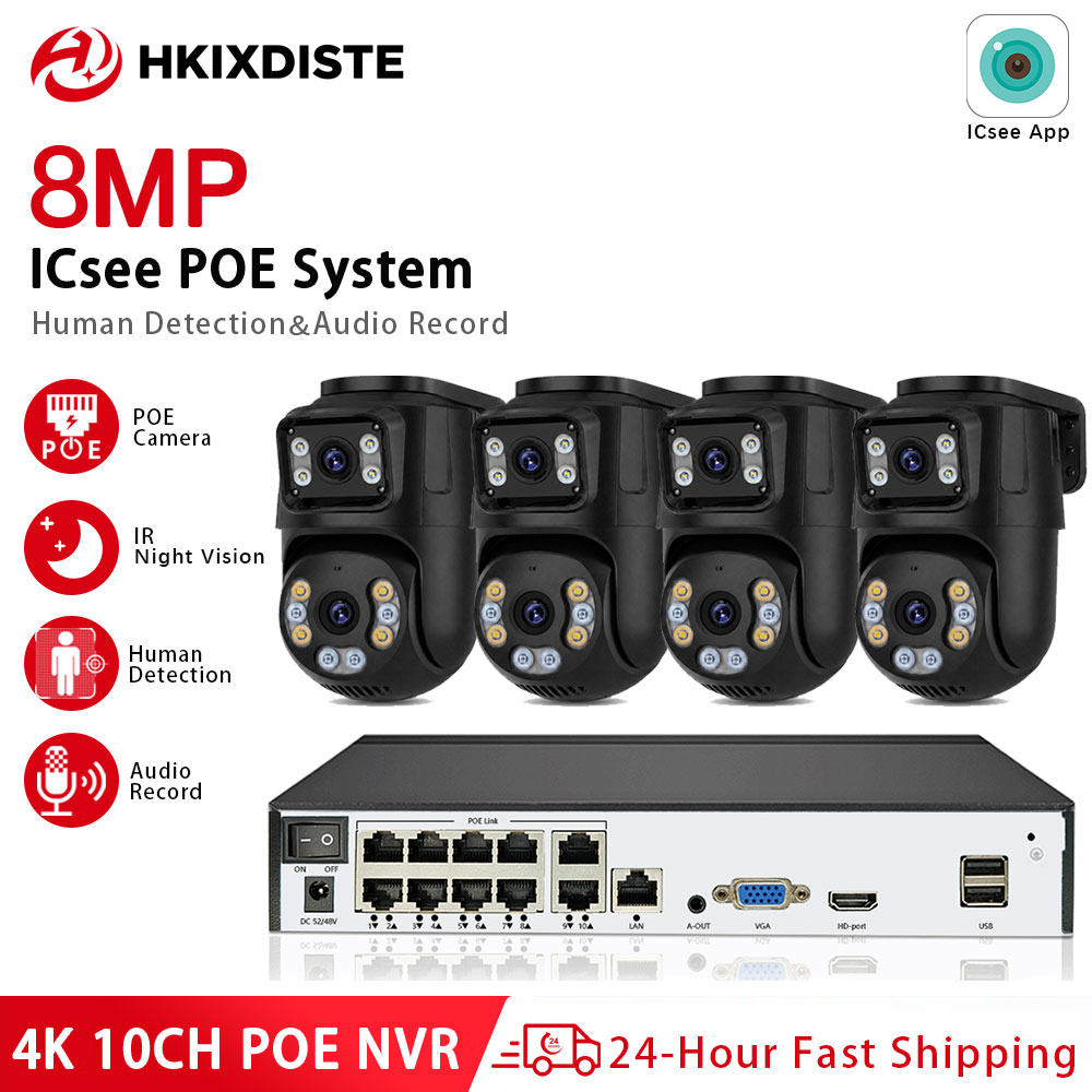 Home Security And Cctv - ICSee 4K 8MP 10CH POE Güvenlik