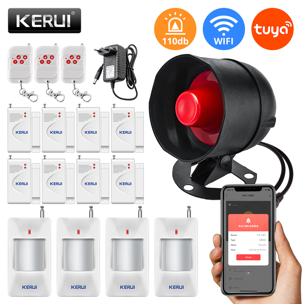 Home Security System Installation - KERUI Tuya WIFI yüksek sesle hoparlör