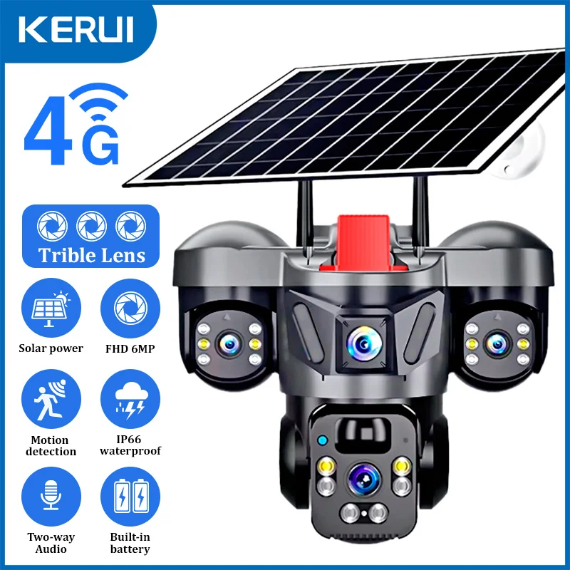 Home Security And Cctv - KERUI Dış Mekan PTZ 6MP 4G