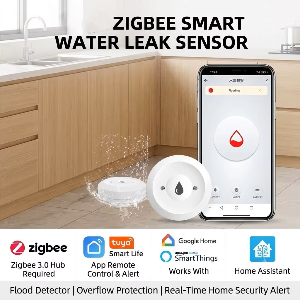 Home Security App - ZigBee 3.0 Akıllı Su Sızıntısı Sensörü