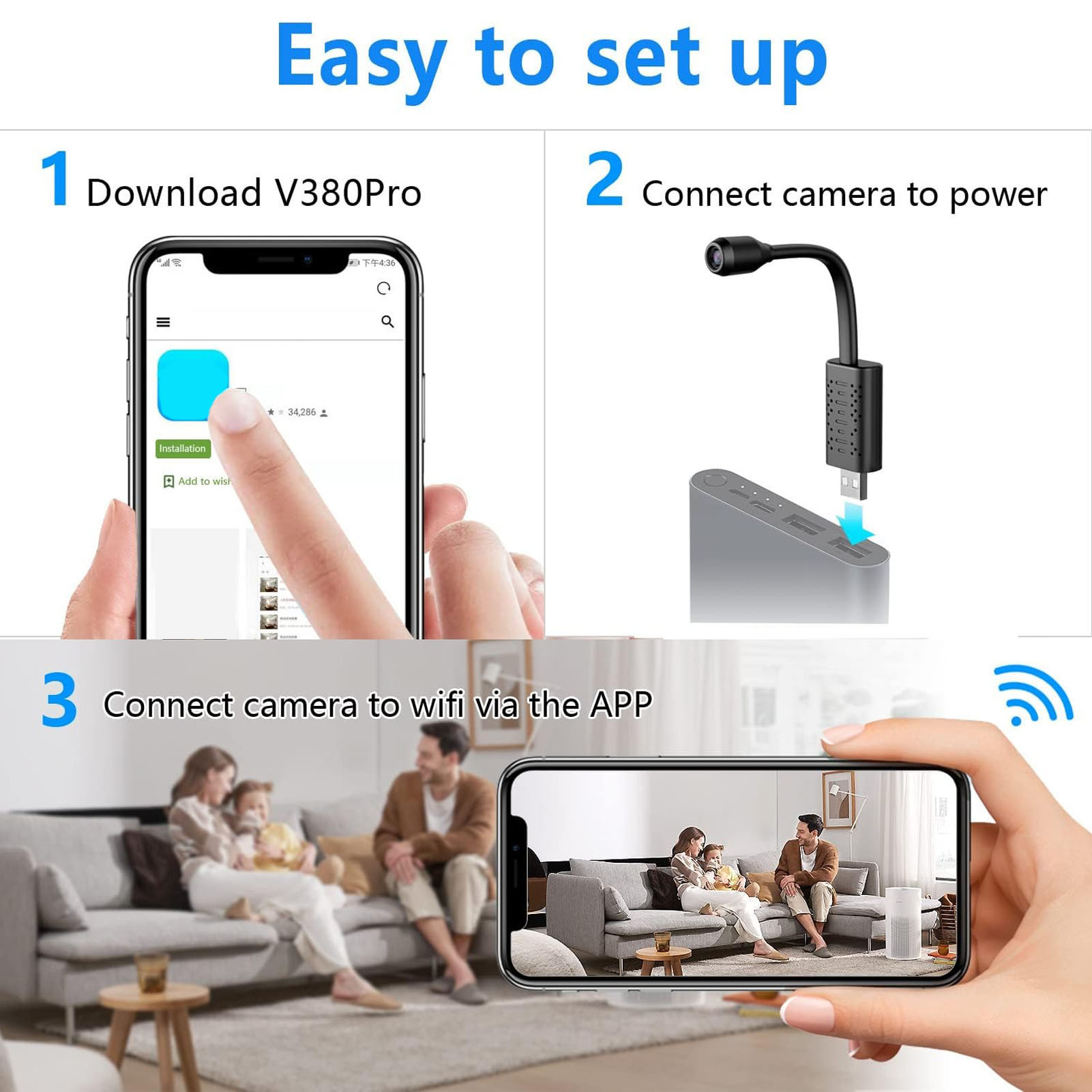 USB Mini WiFi kablosuz kamera  - Home Security Premium incelemesi ve fiyatı