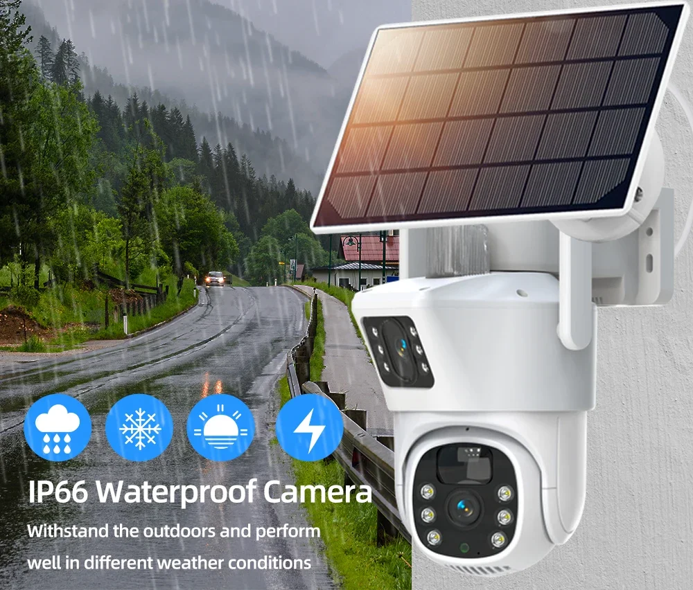 4K 8MP çift Lens Wifi güneş gü - Home Security Premium incelemesi ve fiyatı