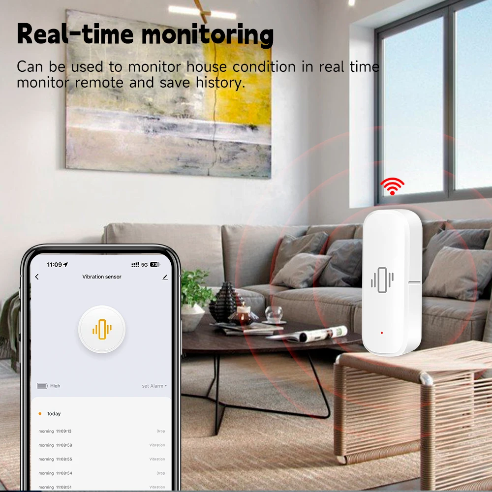 WiFi/Zigbee Akıllı Titreşim Se - Home Security App incelemesi ve fiyatı
